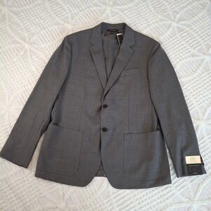 Banana Republic 44R Slim Fit Tailored Performance Wool Blend Gray Blazer Jacket